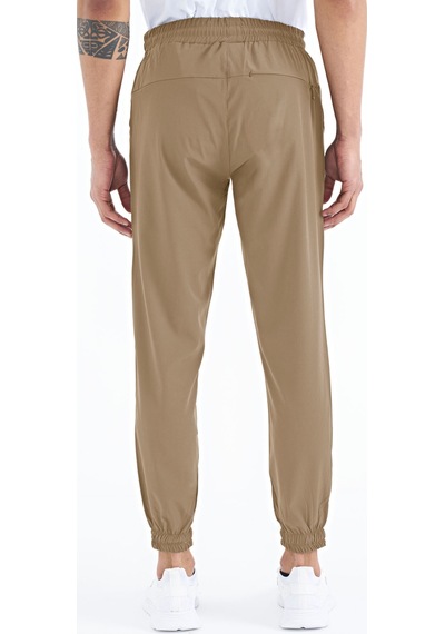 Tommy Life Bej Erkek Basic Cepli Bağcıklı Rahat Form Lastik Paça Eşofman Altı - 84826 Bej