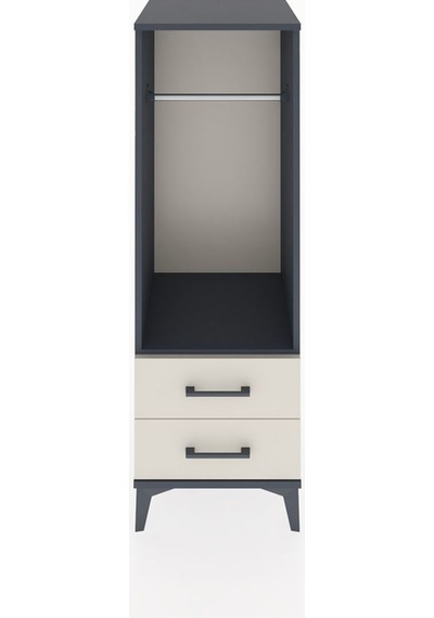 Hyperion Dolap Tek Raflı 2 Çekmeceli Tek Askılı 44x44x134 Antrasit-aytaşı Antrasit