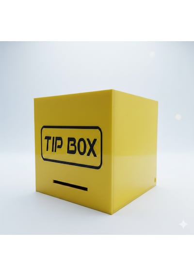 Kilitli Pleksi Masa Üstü Tip Box Bahşiş Kutusu Sarı 14x14xh13 Cm 1
