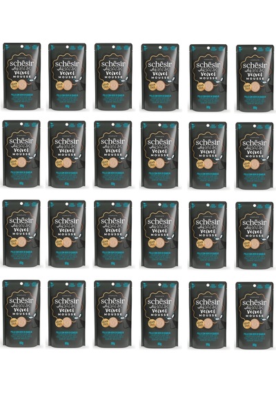 Schesir After Dark Tavuk Ve Bıldırcın Yumurtalı Pouch Mousse Kedi Yaş Mama 80 Gr. X 24 Adet