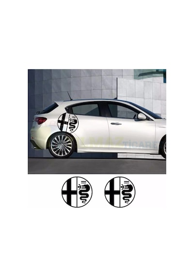 Alfa Romeo Logo Yan Ayna Depo Kapağı Tampon Oto Sticker Etiket Çıkartma 2 Adet