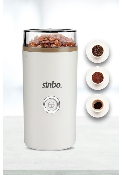 Sinbo Kahve Ve Baharat Öğütücü 70 Gr Kapasite, Paslanmaz Çelik Bıçaklı Scm-2980 Beyaz