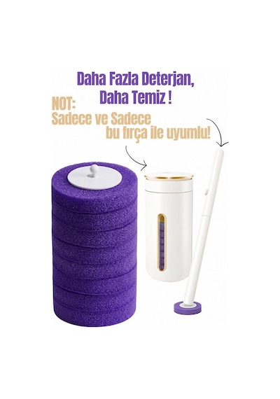 16 Adet 2 Paket Lavanta Premium Deterjanlı Tek Kullanımlık Tuvalet Temizleme Süngeri Duvara Mo
