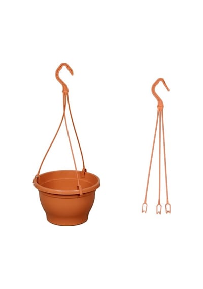 ASKILI ÇİÇEK SAKSISI 5 ADET 18 CM - MAKROME SAKSI (Kiremit Renk)