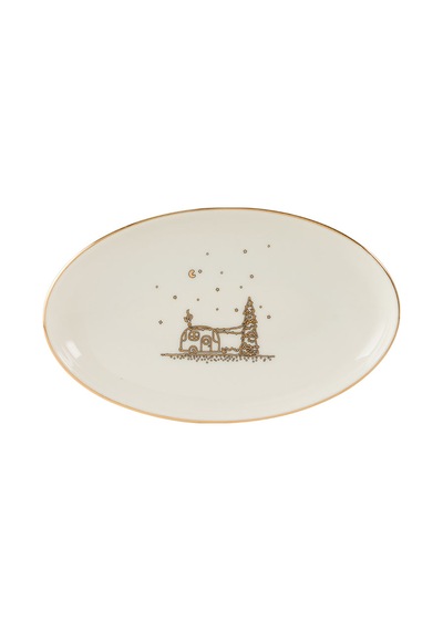 Aryıldız New Year Feast Kayık Tabak 20 Cm Çok Renkli