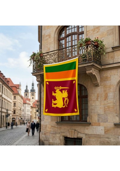 Sri Lanka Bayrağı Premium Raşel Kumaş 150x225 Cm Diğer