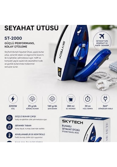 Skytech Luna Seyahat Ütüsü