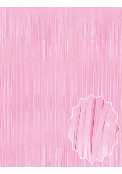 Mey İthalat Soft Pembe Püsküllü Kapı Perdesi - Parti, Baby Shower, Cinsiyet Partisi 1x2 M Diğer