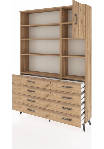 Arges Dolap 8 Raflı 8 Çekmeceli Tek Kapaklı 132x30x195 Çam-çam/çam Atlas Çam/atlas Çam Arges Dolap 8 Raflı 8 Çekmeceli Tek Kapaklı 132x30x195 Çam-çam/çam Atlas Çam/atlas Çam