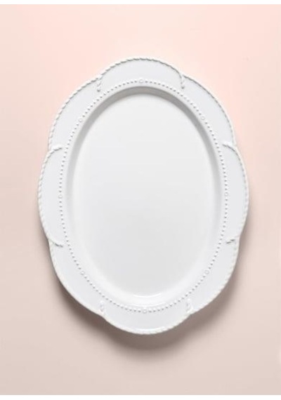 The Mia Grande Servis Tabağı Beyaz 41x31 Cm Grd0012