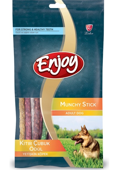 Enjoy Munchy Renkli Burgu Stick Köpek Ödül Maması 14 Cm 6-7 Gr 100 Lü
