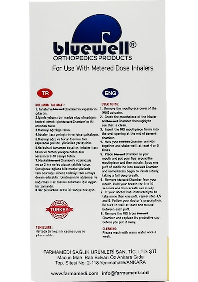 Bluewell Aerochamber İnhalasyon Cihazı Sarı 1 - 5 Yaş
