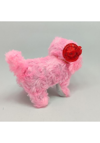Pilli Sesli Yerde Yürüyen Sevimli Köpek - Pembe