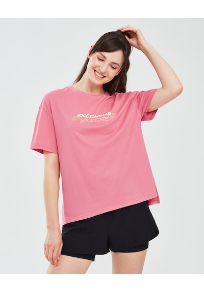 Skechers Graphic T-Shirt W Short Sleeve Kadın Pembe Tshirt S241199-590 Açık Pembe