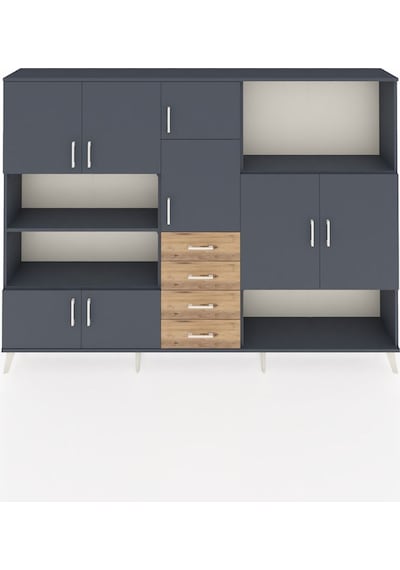 Arges Dolap 10 Raflı 4 Çekmeceli 8 Kapaklı 220x30x163 Antrasit-an Antrasit-antrasit/çam Arges Dolap 10 Raflı 4 Çekmeceli 8 Kapaklı 220x30x163 Antrasit-an Antrasit-antrasit/çam