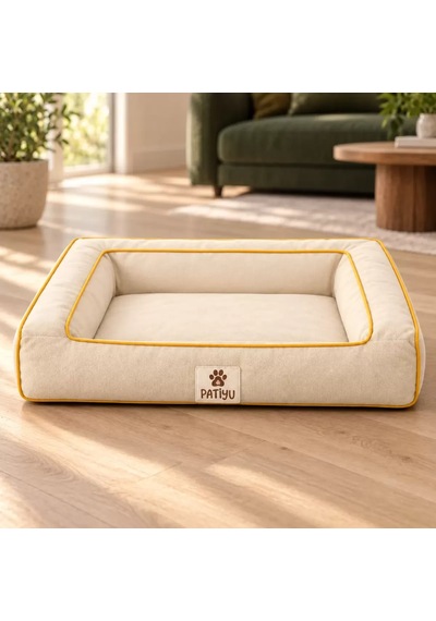Kedi Köpek Yatağı Sofa Bed - Kiremit Krem