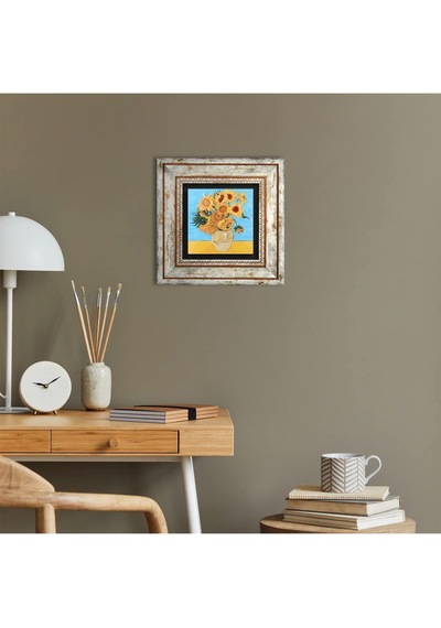 Van Gogh On İki Ayçiçekli Vazo Taş Duvar Tablosu - Çerçeveli Taş Tablo - Dekoratif Duvar Sanatı - Modern Ev Ve O Çok Renkli Van Gogh On İki Ayçiçekli Vazo Taş Duvar Tablosu - Çerçeveli Taş Tablo - Dekoratif Duvar Sanatı - Modern Ev Ve O Çok Renkli
