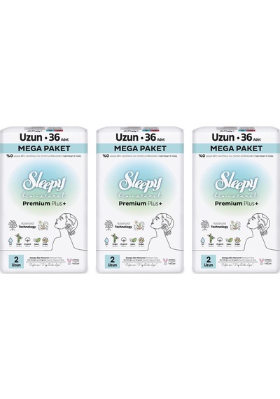 Bio Natural Premium Plus Hijyenik Ped Mega Paket Uzun 36x3 108 Adet