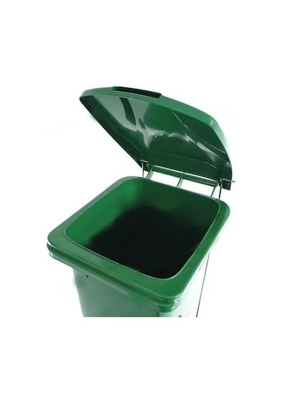 Omnipazar Sy-6507 Pedallı Tekerlekli Kapaklı Plastik Çöp Konteyneri 120 Lt Yeşil