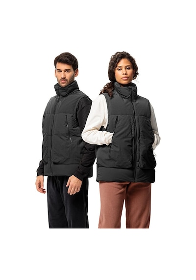 Jack Wolfskin Dellbrueck Vest 550 Dolgu Kaz Tüyü Unisex Outdoor Yelek - Siyah 1207621-6502