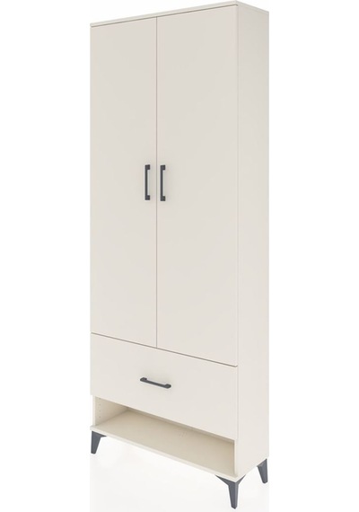 Arges Dolap 4 Raflı Tek Çekmeceli 2 Kapaklı 88x30x221 Aytaşı-... Aytaşı