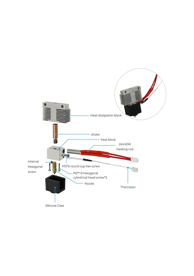 Elegoo Neptune 4-4 Pro Uyumlu Full Hotend Seti Soğutucu Gövde Dahil