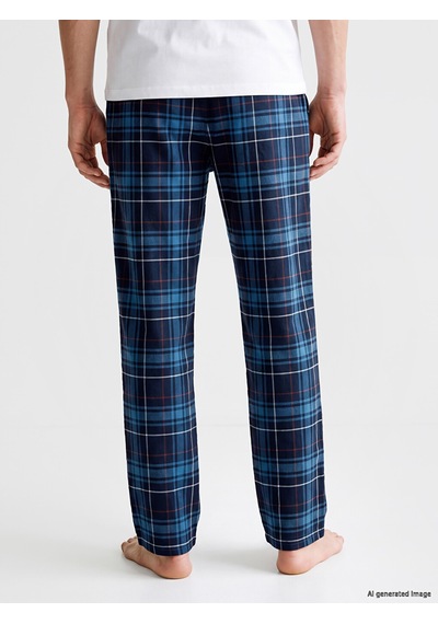 LC Waikiki Lc Waıkıkı Petrol Regular Fit Ekose Erkek Pijama Altı