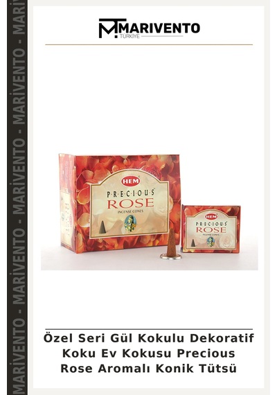 Özel Seri Gül Kokulu Dekoratif Koku Ev Kokusu Precious Rose Aromalı Konik Tütsü Diğer