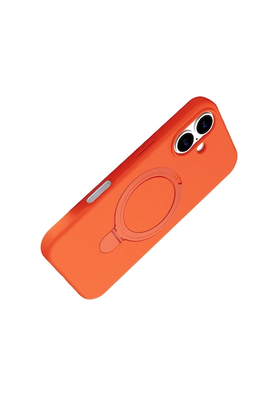 Newface - 128 -  Apple iPhone Uyumlu 16 Plus Regal Magsafe Standlı Kapak - Kmrsfres - - Turuncu