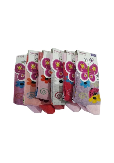 Bhr Kids Kız Çocuk Baskılı Uzun Soket Çorap Renkli 6'lı 001