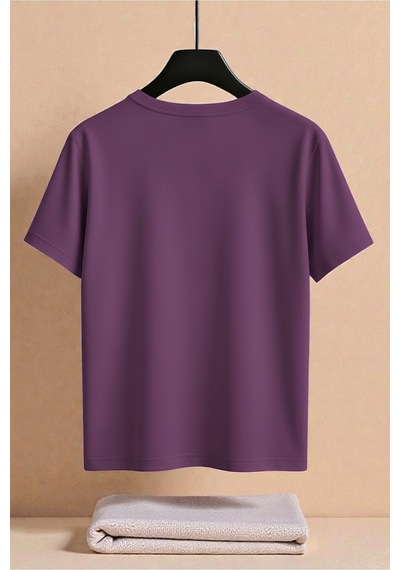 Uyguntarz Unisex Pusula Baskılı Tasarım Tshirt Mor