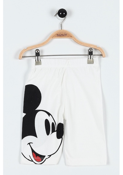 Lolliboomkids Yeni Sezon Unisex Beyaz Renk Üzeri Mickey Baskılı Sırt Detaylı Tshirt Şort Alt Üst Takım Beyaz