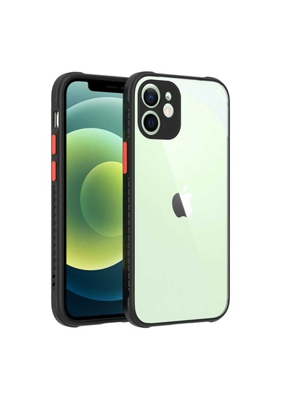 Apple Uyumlu iPhone 12 Kılıf ​​Zore Kaff Kapak-Siyah