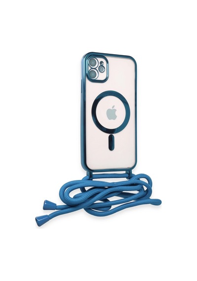 Newface - 916 - iPhone Uyumlu 11 Kılıf Divo Lazer Askılı Magsafe Kapak - - Csmo-tex - Sierra Blue