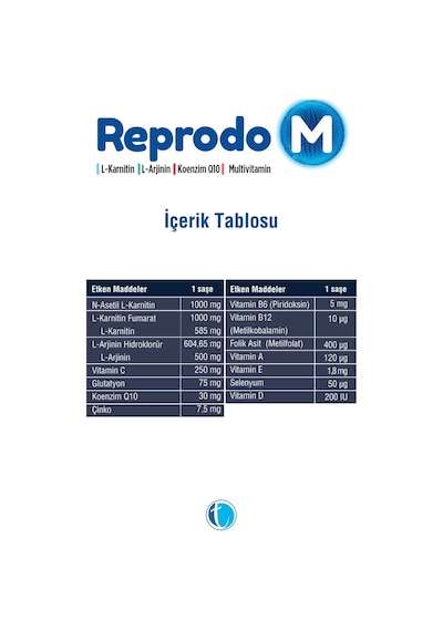 Tab Reprodo M Multivitamin İçeren Takviye Edici Gıda 30 Saşe