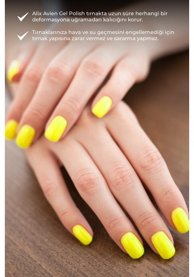 Alix Avien Uv Kalıcı Neon Sarı Jel Oje 13 Gel Polish 12 Ml