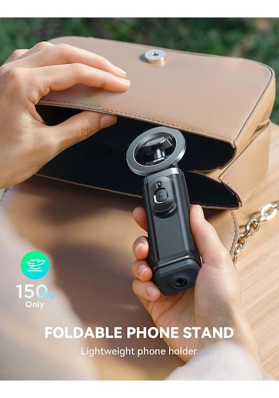 Magsafe Selfie Çubuğu 4'ü 1 Arada Seyahat Aletleri 360 Dönebilir Uzatılabilir Cep Telefonu Tutacağı Uçak Tripod Ve Uzaktan Kumandalı Cep Telefonu Standı İphone 17 16 15 Samsung Android Akıllı