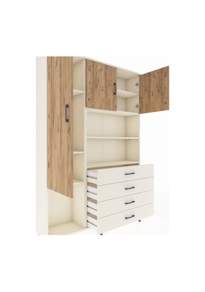 Arges Dolap 7 Raflı 4 Çekmeceli 3 Kapaklı 132x30x195 Aytaşı-ç... Aytaşı