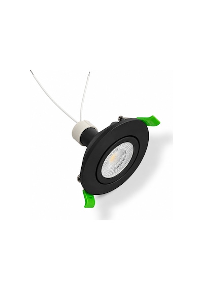 Siyah Led Spot Seti 10 Lu Yuvarlak Kasa 4000k Doğal Beyaz Gu10 Ampul Dahil Tak Çalıştır 6,5cm Gömme Tavan Spotu