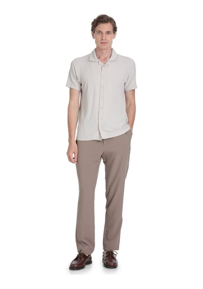 Hatemoğlu Ekru Regular Fit Apaş Yaka Gömlek 35135 4112494