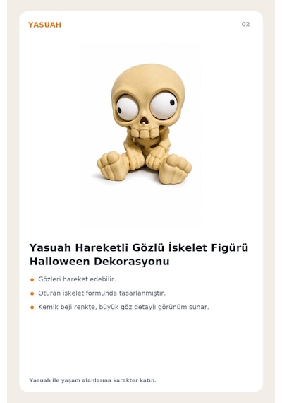 Yasuah Hareketli Gözlü İskelet Figürü Halloween Dekorasyonu