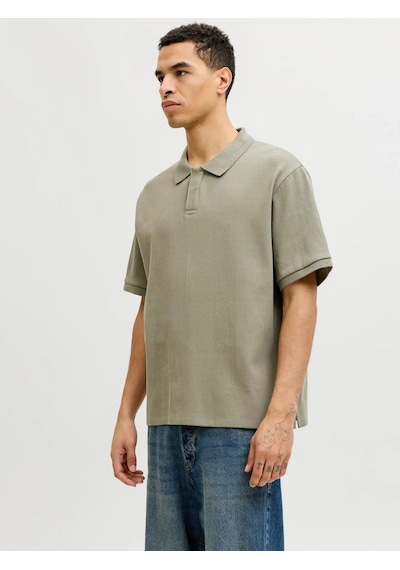 Jack & Jones Jjeharrison Structure Polo Ss Ln Erkek T-shirt-32746 Yeşil