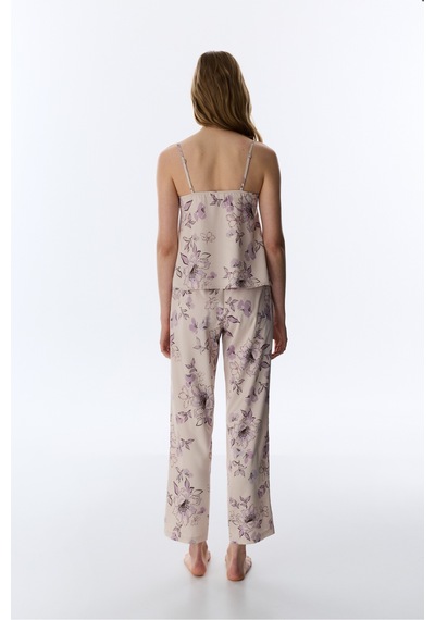 Penti Pastel Bej Petal Saten Pantolon Pijama Altı