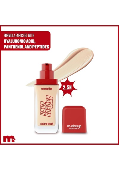 Make Up Maruderm Pürüzsüz Görünüm Sağlayan Yarı Mat Bitişli Uzun Süre Kalıcı Fondöten 2,5n 30 Ml Çok Renkli