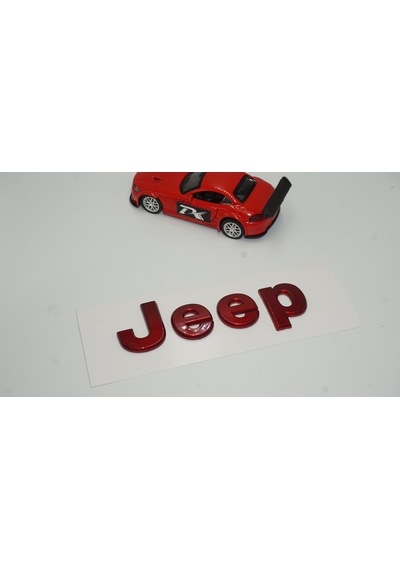 Jeep Kaput Bagaj 3M 3D Parlak Kırmızı Yazı Logo