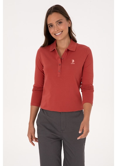 U.S. Polo Assn. Kadın Kiremit Basic Polo Yaka Sweatshırt 50307755-VR026