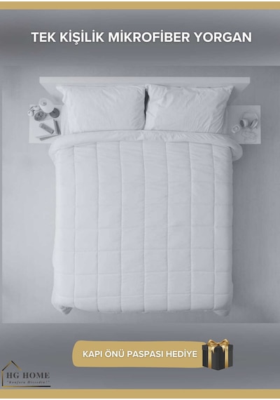 Tek Kişilik Comfort Microfiber Yorgan Beyaz