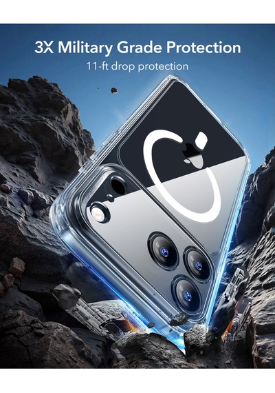 Esr Apple Uyumlu iPhone 17 Pro Kamera Kontrollü Manyetik Hibrit Kılıf Şeffaf