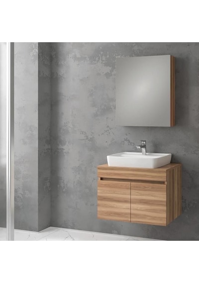 Denko Etna 65 cm MDF Hazar Banyo Dolabı Takımı Ahşap
