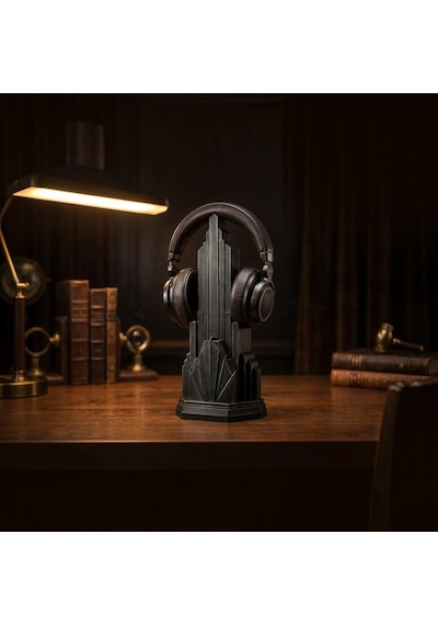 Happy3dworld Art Deco Gökdelen Kulaklık Standı, 3d Baskı Masaüstü Dekor